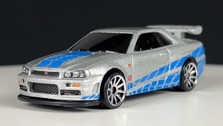 Тематическая Машинка Hot Wheels Nissan Skyline GT-R (BNR34) Fast & Furious 1:64 HNR88/HNT02 Silver - Retromagaz, image 2