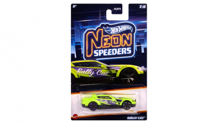 Тематична Машинка Hot Wheels Rally Cat Neon Speeders 1:64 HLH72/HLH79 Green - Retromagaz, image 1