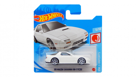 Машинка Базовая Hot Wheels '89 Mazda Savanna RX-7 FC3S J-Imports 1:64 GTB04 White - Retromagaz, image 1