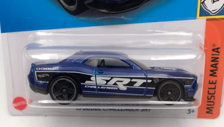 Машинка Базовая Hot Wheels '15 Dodge Challenger SRT Muscle Mania 1:64 HCW30 Blue - Retromagaz, image 2