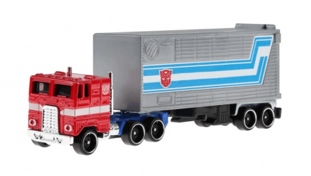 Машинка Базовая Hot Wheels Freightliner 2шт Optimus Prime T7 Transformers и Транспортер Track Fleet 1:64 HXH02/JFF66 Red - Retromagaz, image 1