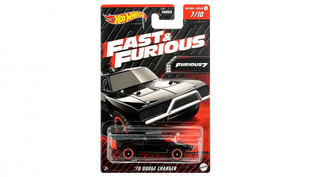 Тематическая Машинка Hot Wheels '70 Dodge Charger Fast & Furious 1:64 HNR97 Black - Retromagaz, image 1