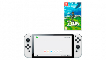 Набір Консоль Nintendo Switch OLED Model HEG-001 64GB White Б/У + Гра The Legend of Zelda Breath of The Wild Російська Озвучка Б/У - Retromagaz, image 1