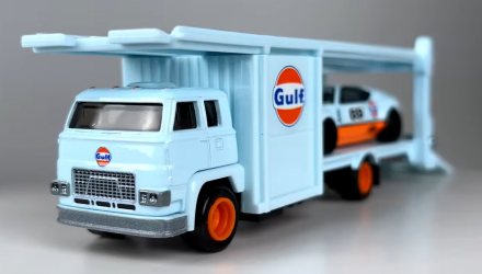 Машинка Premium Hot Wheels 2шт De Tomaso Pantera Gulf та Транспортер Second Story Lorry Team Transport 1:64 FLF56/HKF43 Blue - Retromagaz, image 4