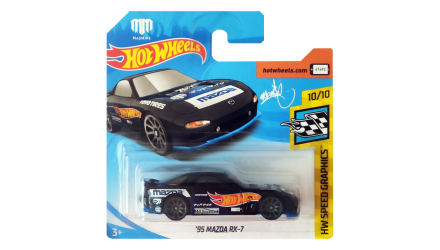 Машинка Базовая Hot Wheels '95 Mazda RX-7 Mad Mike Speed Graphics 1:64 FYD04 Black - Retromagaz, image 1