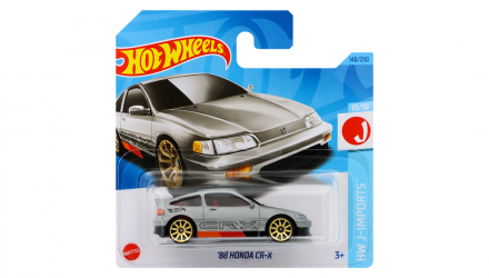 Машинка Базовая Hot Wheels '88 Honda CR-X J-Imports 1:64 HKJ17 Metallic Silver - Retromagaz, image 1