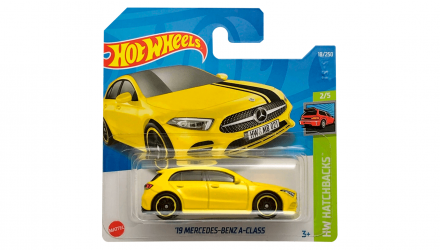 Машинка Базовая Hot Wheels '19 Mercedes-Benz A-Class Hatchbacks 1:64 HCW78 Yellow - Retromagaz, image 1