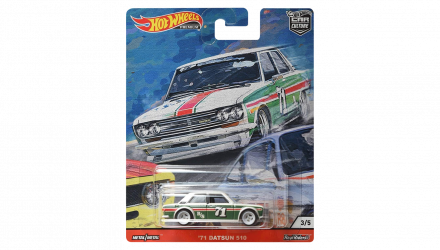 Машинка Premium Hot Wheels '71 Datsun 510 Door Slammers 1:64 GJP77 White - Retromagaz, image 1