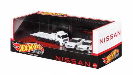 Машинка Premium Hot Wheels 4шт Nissan Skyline HT 2000GT-X / C210 / 2000GT-R LBWK / Fleet Street Diorama 1:64 HKC16 White - Retromagaz, image 1