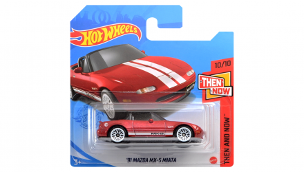 Машинка Базовая Hot Wheels '91 Mazda MX-5 Miata Treasure Hunts Then and Now 1:64 GTC93 Red - Retromagaz, image 1