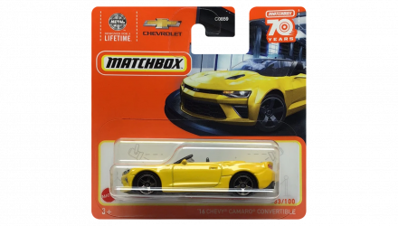 Машинка Велике Місто Matchbox '16 Chevy Camaro Convertible Showroom 1:64 HLD41 Yellow - Retromagaz, image 1