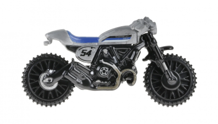 Тематическая Машинка Hot Wheels Ducati Scrambler Hot Wheels Edition Motorcycle Club 1:64 HRR93 Silver - Retromagaz, image 3