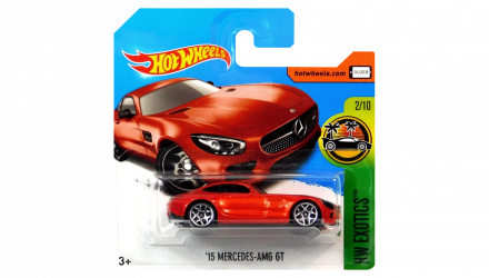 Машинка Базовая Hot Wheels '15 Mercedes-AMG GT Exotics 1:64 DVC48 Orange - Retromagaz, image 1