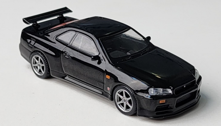 Машинка Premium MINI GT Nissan Skyline GT-R R34 1:64 Black - Retromagaz, image 1