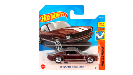 Машинка Базова Hot Wheels '65 Mustang 2+2 Fastback Muscle Mania 1:64 HCX81 Dark Red - Retromagaz, image 1