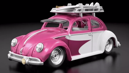 Машинка Premium Hot Wheels “Kawa-Bug-A” ‘49 VW Beetle Red Line Club RLC 1:64 HNL29 Pink - Retromagaz, image 1