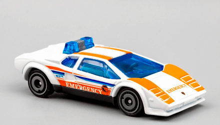 Машинка Базова Hot Wheels Lamborghini Countach Police Car Treasure Hunts Rescue 1:64 GTC86 White - Retromagaz, image 2