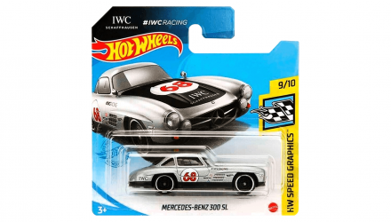 Машинка Базовая Hot Wheels IWC Schaffhausen Mercedes-Benz 300 SL Speed Graphics 1:64 GRY47 Silver - Retromagaz, image 1