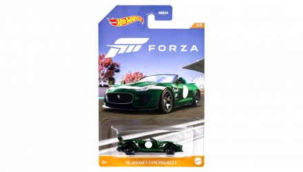 Тематическая Машинка Hot Wheels '15 Jaguar F-Type Project 7 Forza 1:64 HLK27 Green - Retromagaz, image 1