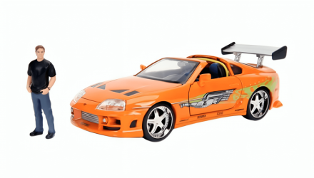 Машинка Jada 1995 Toyota Supra з Фігуркою Брайана 1:24 Orange - Retromagaz, image 1