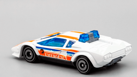 Машинка Базова Hot Wheels Lamborghini Countach Police Car Treasure Hunts Rescue 1:64 GTC86 White - Retromagaz, image 3