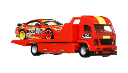 Машинка Premium Hot Wheels 2шт Nissan Silvia (S15) та Транспортер Aero Lift Team Transport 1:64 FLF56/HCR35 Red - Retromagaz, image 2