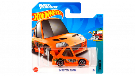 Машинка Базовая Hot Wheels Fast & Furious '94 Toyota Supra Tooned 1:64 HKG62 Orange - Retromagaz, image 1