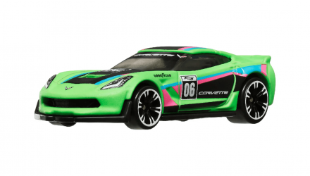 Тематическая Машинка Hot Wheels Corvette C7 Z06 Neon Speeders 1:64 HLH72/HRW81 Green - Retromagaz, image 1