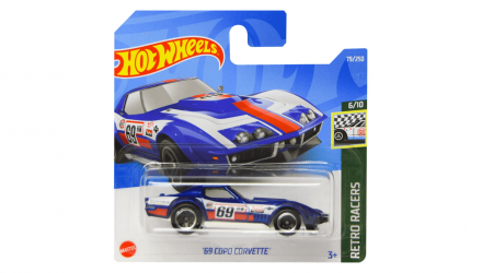 Машинка Базовая Hot Wheels '69 COPO Corvette Retro Racers 1:64 HCV10 Blue - Retromagaz, image 1