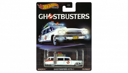 Машинка Premium Hot Wheels Cadillac Ghostbusters Ecto-1 Rep. Entertainment 1:64 GJR39 White - Retromagaz, image 1