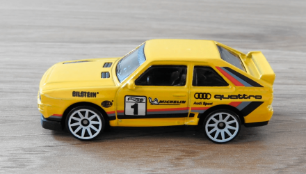 Машинка Базовая Hot Wheels '84 Audi Sport Quattro Rally Champs 1:64 HCV29 Yellow - Retromagaz, image 4