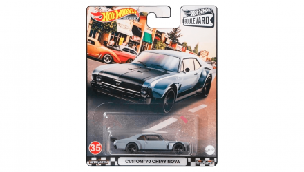 Машинка Premium Hot Wheels Custom '70 Chevy Nova Boulevard 1:64 GRM04 Grey - Retromagaz, image 1