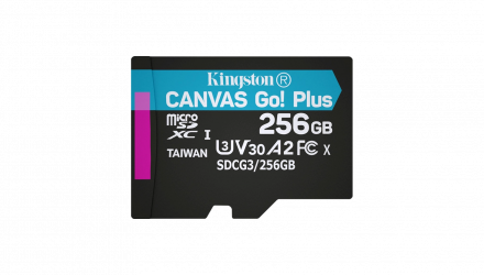 Карта Памяти Kingston Canvas Go! Plus UHS-I U3 V30 A2 + SD Adapter 256GB - Retromagaz, image 1