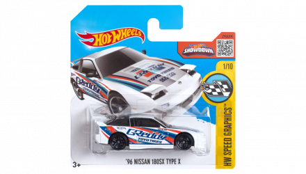 Машинка Базова Hot Wheels '96 Nissan 180SX Type X Greddy Speed Graphics 1:64 DHR72 White - Retromagaz, image 1