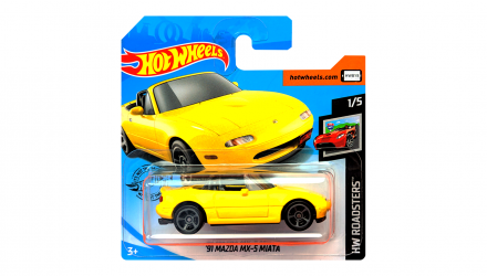 Машинка Базовая Hot Wheels '91 Mazda MX-5 Miata Roadsters 1:64 GHC71 Yellow - Retromagaz, image 1