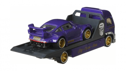 Машинка Premium Hot Wheels 2шт RWB Porsche 930 та Транспортер Aero Lift Team Transport 1:64 GJT37 Purple - Retromagaz, image 2