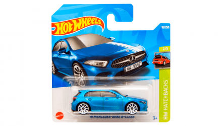 Машинка Базовая Hot Wheels '19 Mercedes-Benz A-Class Hatchbacks 1:64 HCV27 Blue - Retromagaz, image 1