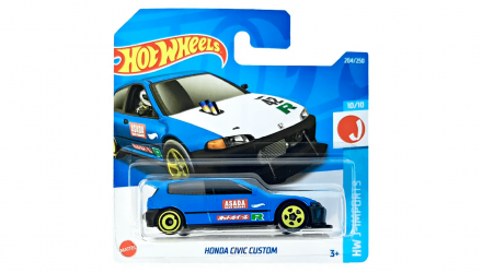 Машинка Базовая Hot Wheels Honda Civic Custom J-Imports 1:64 HCT11 Blue - Retromagaz, image 1