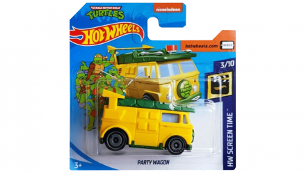 Машинка Базовая Hot Wheels Teenage Mutant Ninja Turtles Party Wagon Screen Time 1:64 GHB47 Yellow - Retromagaz, image 1