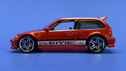 Машинка Базовая Hot Wheels '90 Honda Civic EF J-Imports 1:64 HKJ16 Red - Retromagaz, image 4