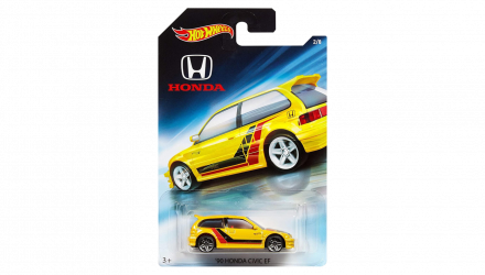 Тематична Машинка Hot Wheels 1990 Honda Civic EF Honda 70th Anniversary 1:64 FKD24 Yellow - Retromagaz, image 1