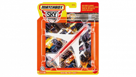 Тематична Машинка Matchbox Boeing 747-400 Sky Busters 1:64 HHT34/HVM44 White - Retromagaz, image 1