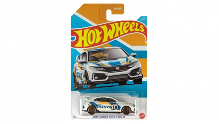 Тематическая Машинка Hot Wheels 2018 Honda Civic Type R Honda 1:64 HDH19 White - Retromagaz, image 1