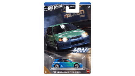 Тематична Машинка Hot Wheels '99 Honda Civic Type R (EK9) Falken Speed Graphics 1:64 HRT09 Blue - Retromagaz, image 6