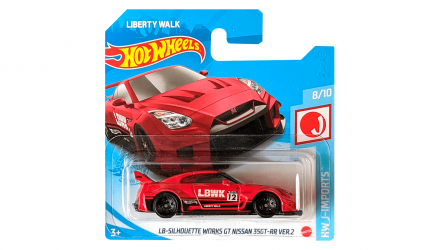 Машинка Базова Hot Wheels Liberty Walk LB-Silhouette Works GT Nissan 35GT-RR Ver.2 J-Imports 1:64 GTC11 Red - Retromagaz, image 1