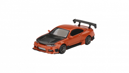 Машинка Premium MINI GT Nissan Silvia S15 D-MAX 1:64 Orange - Retromagaz, image 1