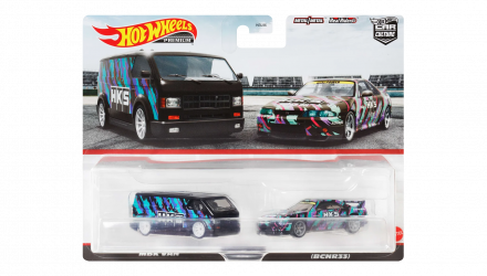 Машинка Premium Hot Wheels 2шт MBK Van / Nissan Skyline GT-R (BCNR33) HKS 2-Packs 1:64 HKF53 Black - Retromagaz, image 1