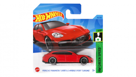 Машинка Базовая Hot Wheels Porsche Panamera Turbo S E-Hybrid Sport Turismo Green Speed 1:64 HKH55 Red - Retromagaz, image 1