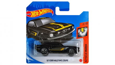 Машинка Базовая Hot Wheels '67 Ford Mustang Coupe Muscle Mania 1:64 GTC15 Black - Retromagaz, image 1