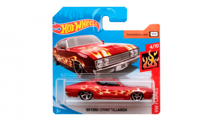 Машинка Базова Hot Wheels '69 Ford Torino Talladega Flames 1:64 FYC39 Red - Retromagaz, image 1